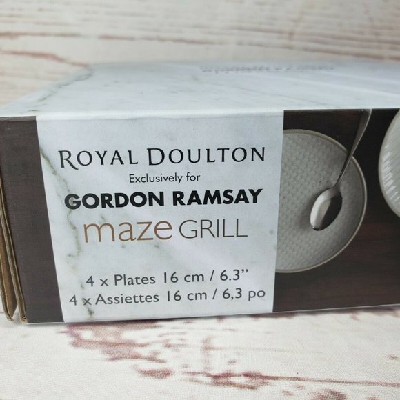 New Gordon Ramsay Maze Grill Set of 4 Plates 6" Mixed Similar Patterns - Picture 7 of 12